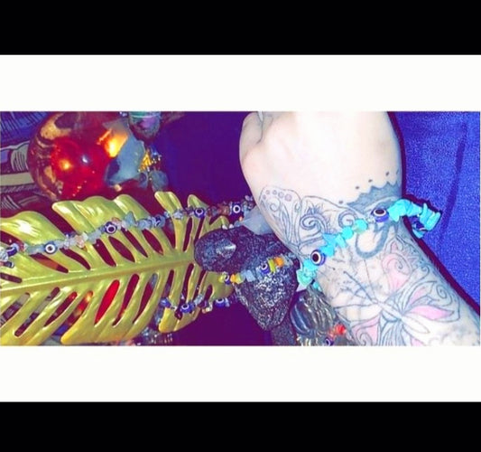 Blue Lapis Lazuli Crystals & Evil Eye Protection Bracelet
