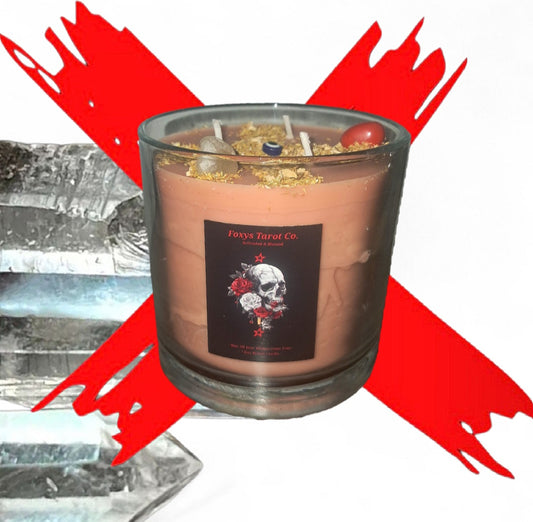 Cross Roads Of Protection / Success / Love & Growth - Peach Color & Sandle Wood Vanilla Ritual Activated & Blessed Candle