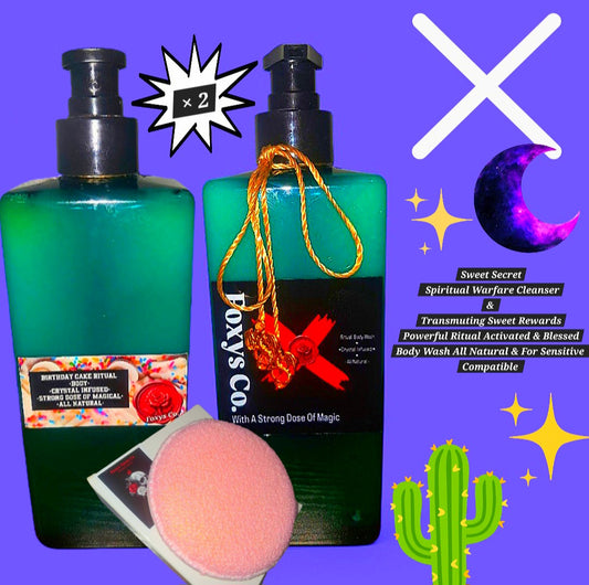 Sweet Secret - Spiritual Warfare & Transmuting Amplifier - Birthday Cake & Sweet Vanilla - Powerful Ritual Magical Infused All Natural Body Wash - Activated & Blessed