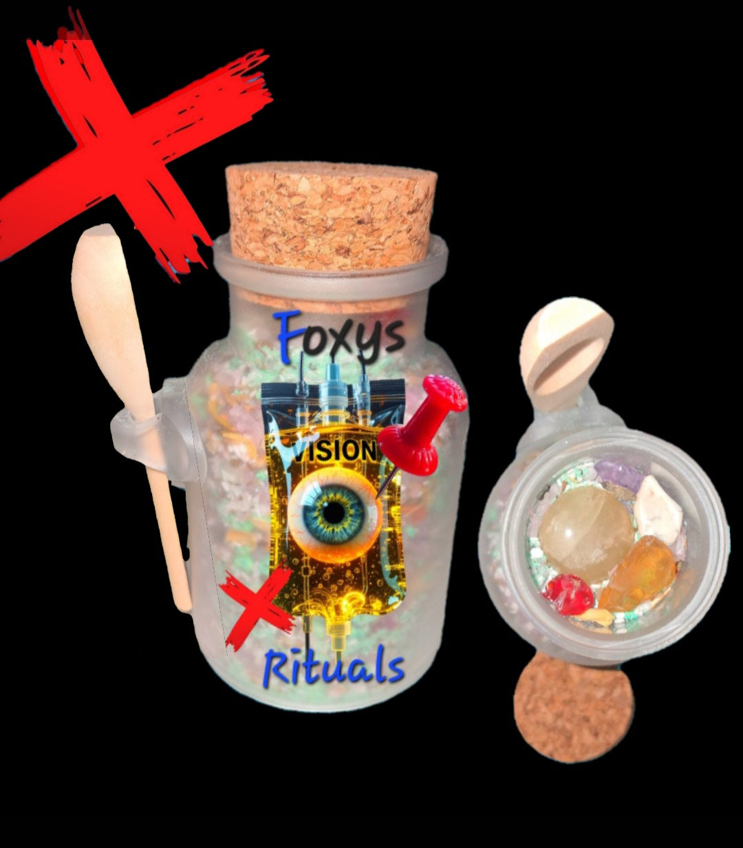 Removal Of Energetic Manipulation Chaos / Struggles - Magical Blue w/Herbal Flowers All Natural Sweet Blueberry Dream Scented - Powerful Ritual Bath Salts Crystal Infused