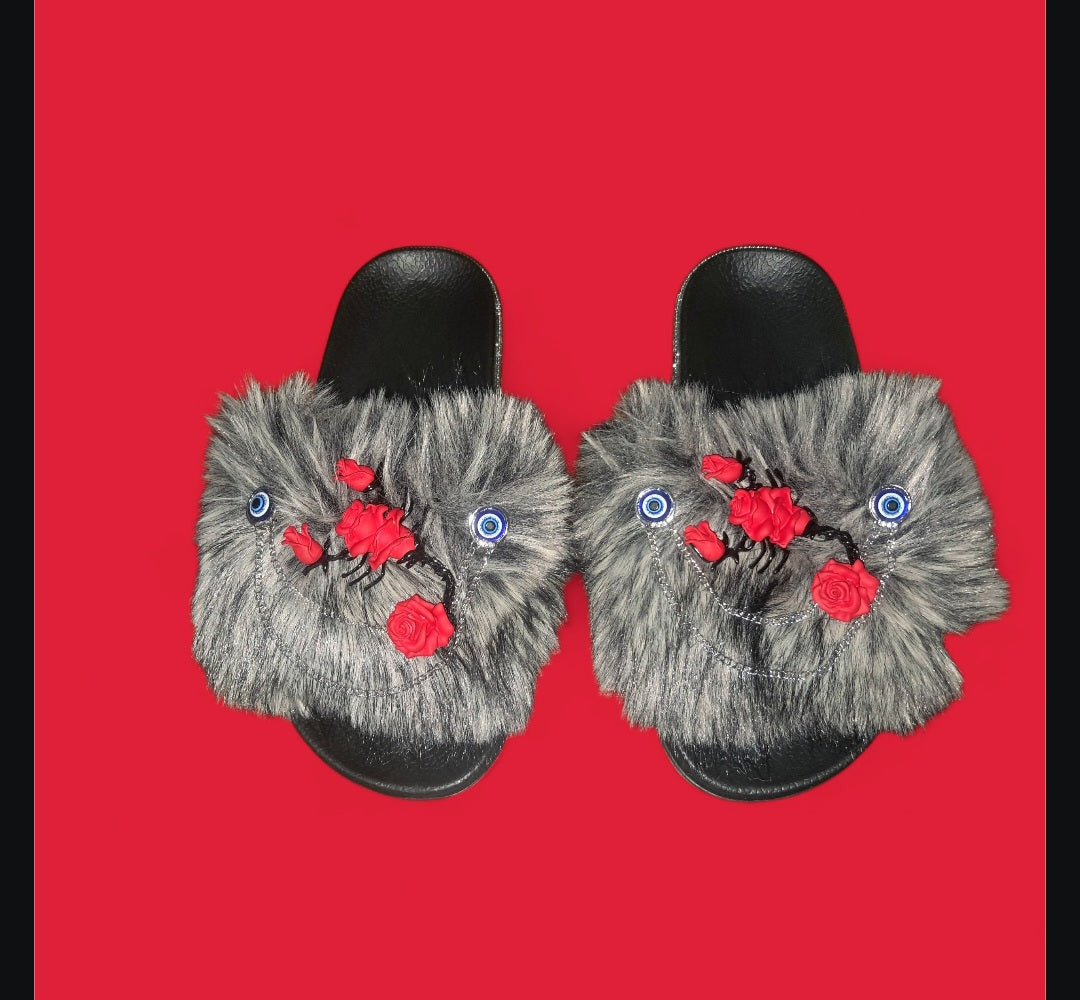 Every Step Counts - Grey Wolf Black/Grey Ritual Manifesting & Protection Activated & Blessed Slides