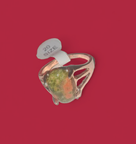 Moss Agate Crystal Ritual Ring