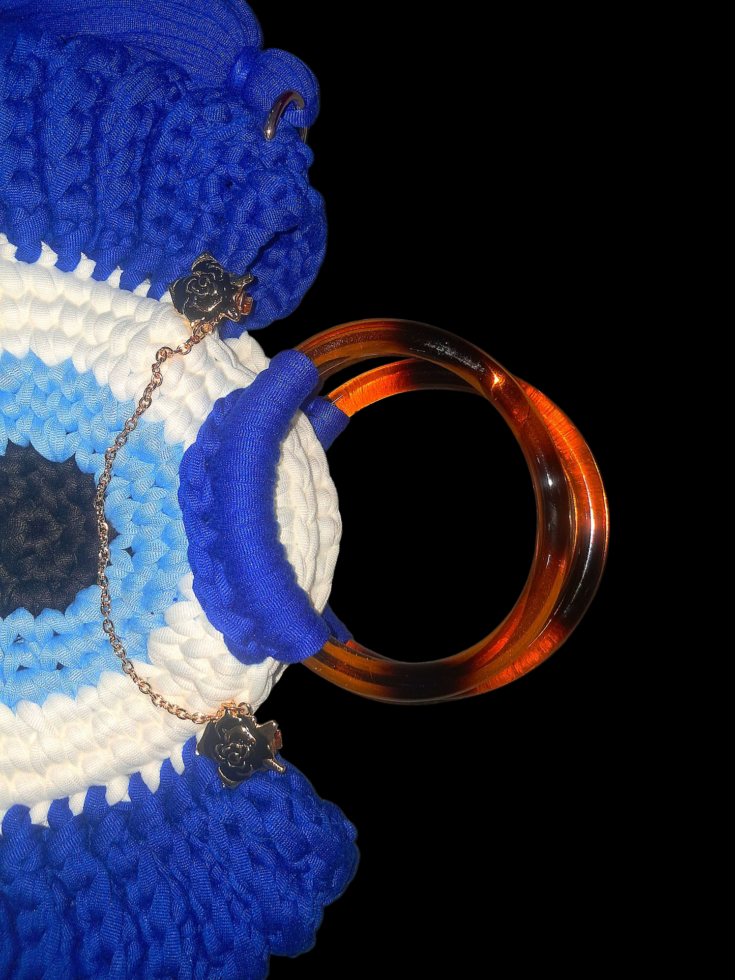 Black Rose Energy Bubble Transmuter & Healing Shield - Ritual Blue Evil Eye Activated Purse