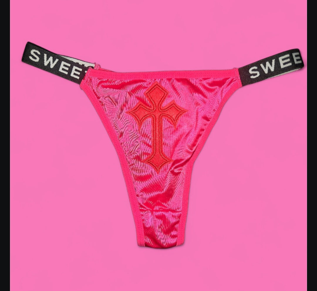 The Sweet Magical Flower - Pink /Black Ritual Activated Thong