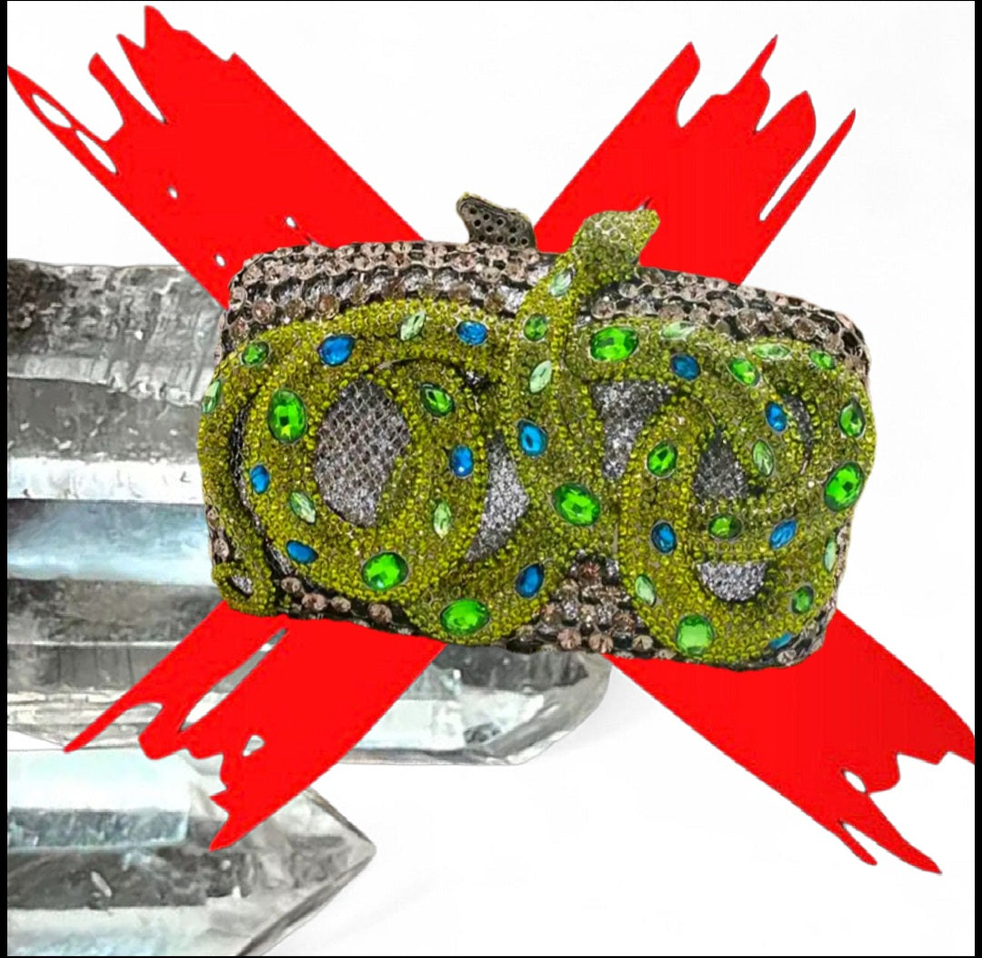 Energy Drainer Blocking Shield & Snake Charm Detector - Green Ritual Activated & Blessed Purse