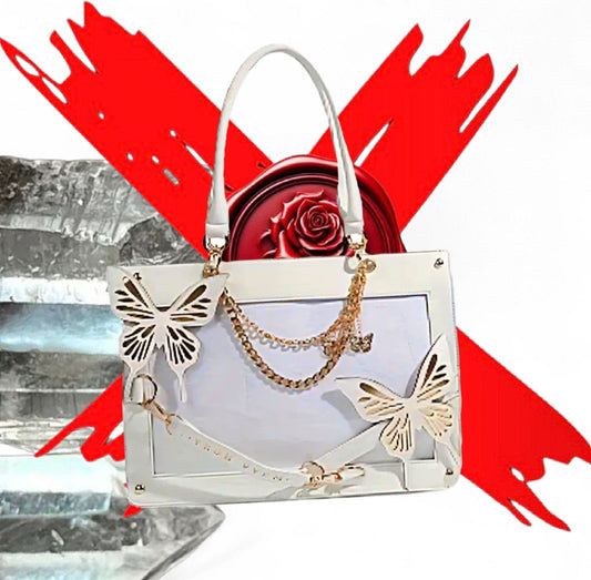 Transformation Goddess - Protection / Manifesting - White / Gold Ritual Activated & Blessed Butterly & Spider Web Purse