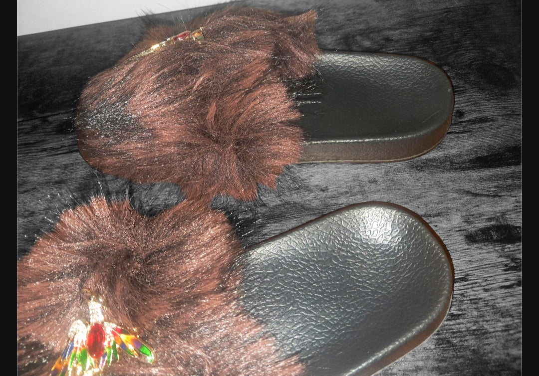 Every Step Counts - Mocha Bear Brown/Black Ritual Manifesting & Protection Activated & Blessed Slides