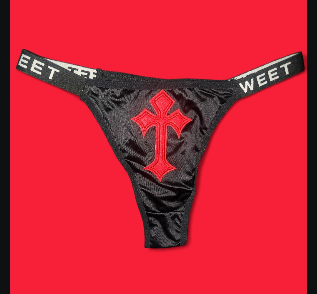 The Sweet Magical Flower - Black / Red Ritual Activated Thong