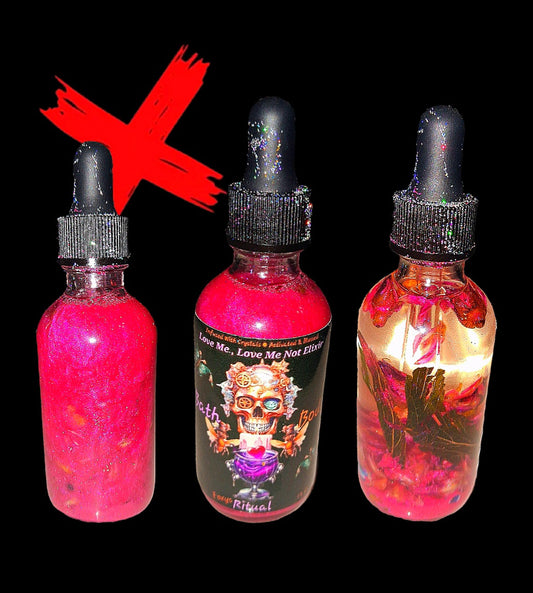 Love Me , Love Me Not  - Crystal Infused Powerful Amplifying Shifter Or Blocker - Galaxy Ritual Bath Oil - Activated / Blessed - All Natural