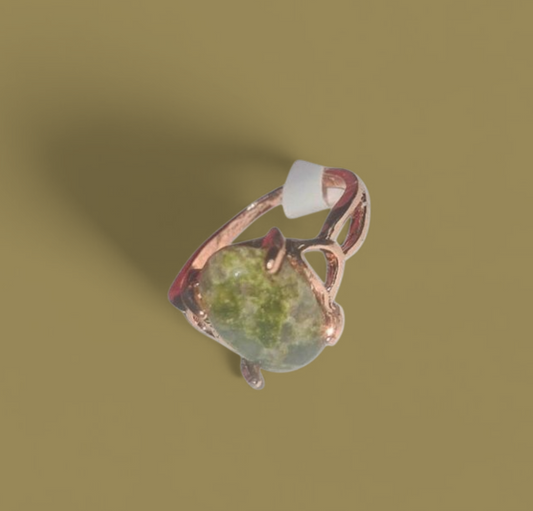 Moss Agate Crystal Ritual Ring