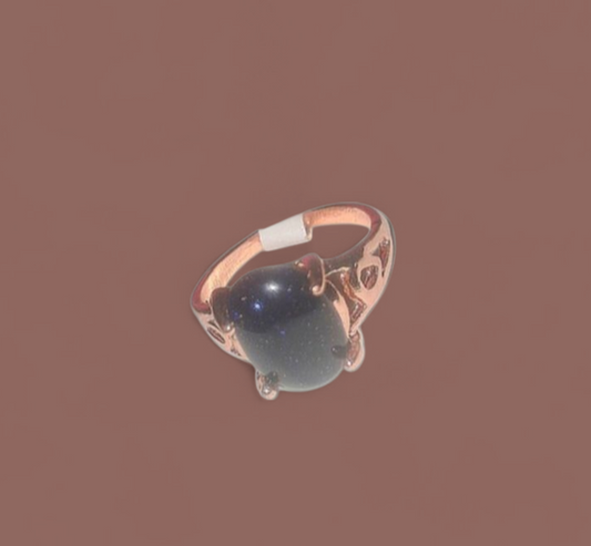Blue Sandstone Crystal Ritual Ring