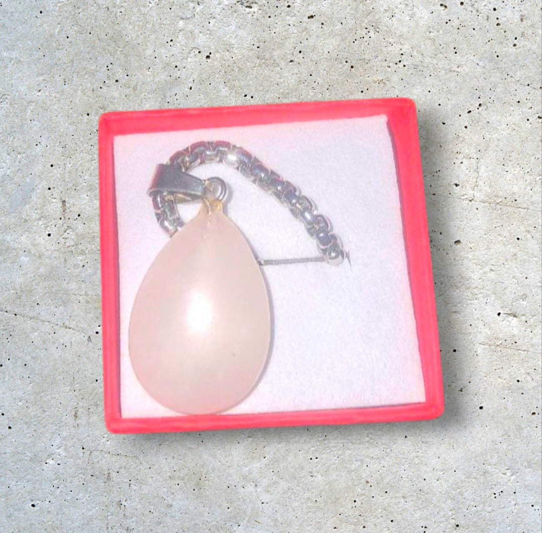 Rose Quartz Sterling Sliver Snake Chain Ritual Necklace& Pendulum Attachment Added