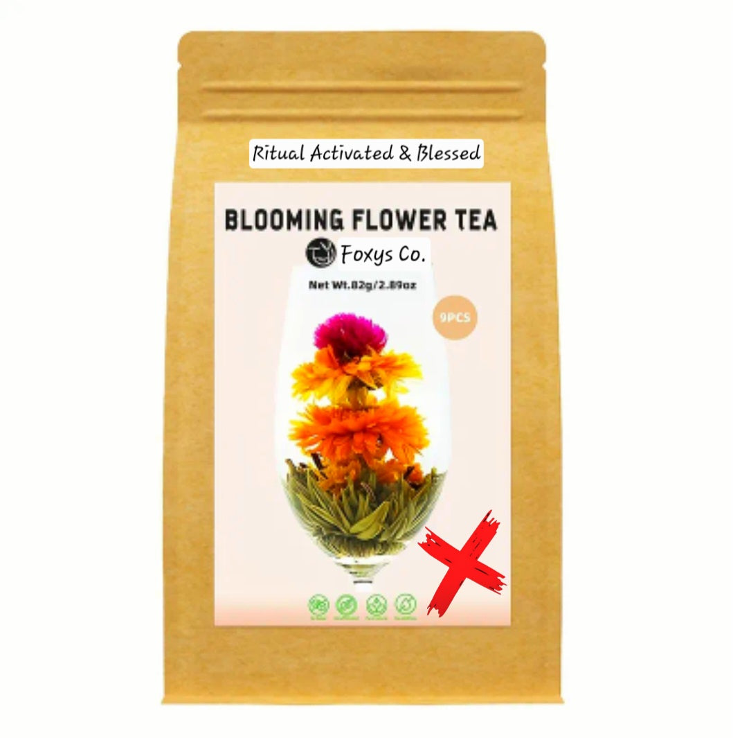 Foxys Magical Blooming Flower Tea - Ritual Tea Of Growth & Rapid Fertility & Manifestations - Activated & Blessed - 9 Pack