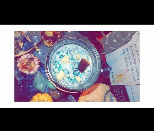 Energy Healing & Cleansing & Balancing Ritual Candle With Crystals