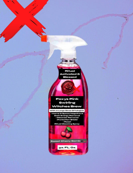 Sweet Cherry Bomb Swirl - Pink W/ Sparkle Swirls Witches Brew - Ritual Cleansing & Energy Clearing / Protection Spray For Removal Of Spiritual Attacks & Shielding Of Continuing