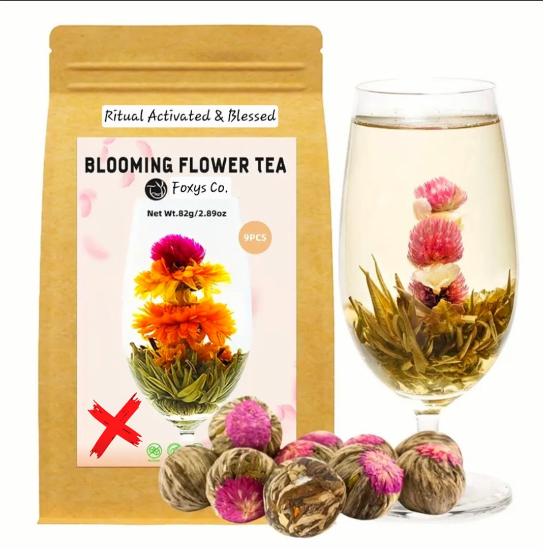 Foxys Magical Blooming Flower Tea - Ritual Tea Of Growth & Rapid Fertility & Manifestations - Activated & Blessed - 9 Pack