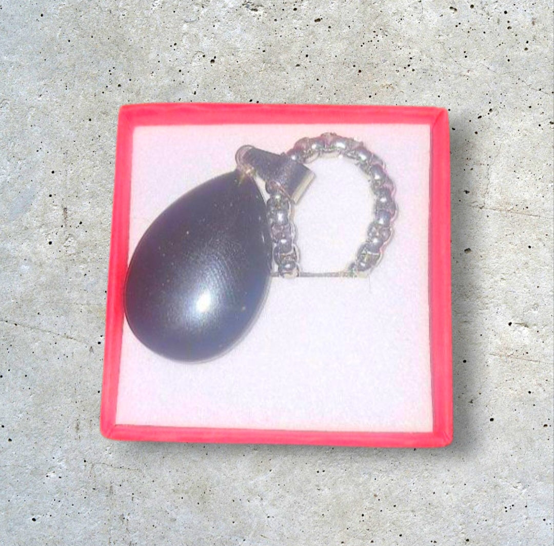 Black Obsidian Sterling Sliver Ritual Snake Chain & Pendulum Attachment Added