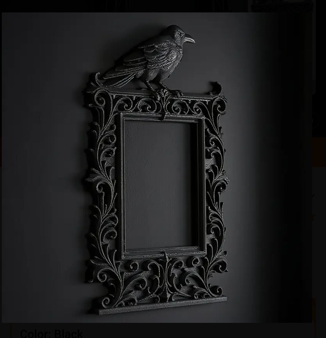 Glamour Magic Protection Mirror Holder / The Raven Frame Ritual Activated & Blessed