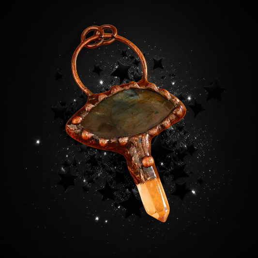 Grounded & Unstoppable Labradorite/Clear Quartz - Powerful Ritual Activated & Blessed Necklace