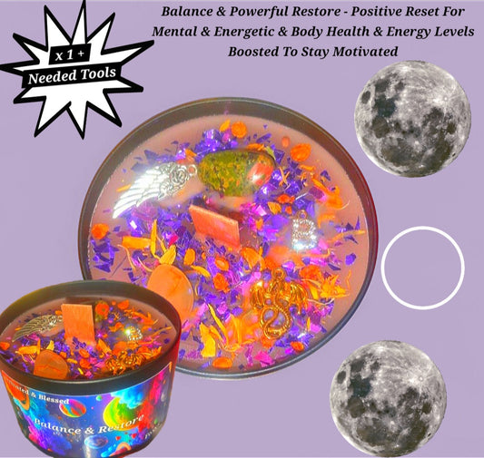 Balance & Powerful Restore - Positive Mental & Energetic  Boosts To Stay Motivated - Powerful Ritual Candle