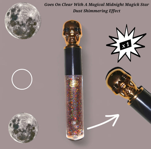 Midnight Magic - Galaxtic Star Dust - Clear Ritual Activated & Blessed - Instant Manifestation & Cleansing Energy Lip Gloss
