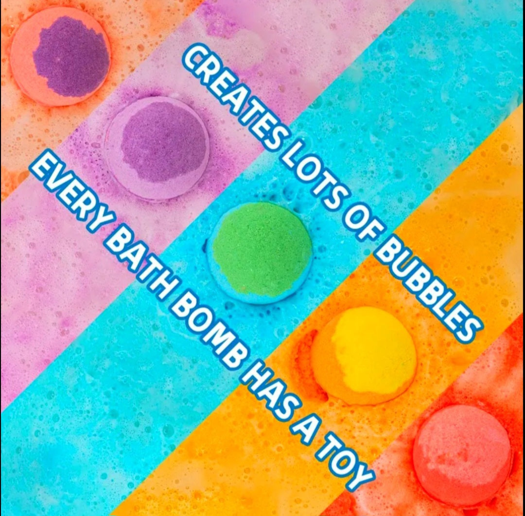 Ritual Bath Bombs With Toy In Each For Kids - Cleansing & Protection / Healing - Bubble Bath / Bombs From Spiritual Warfare - W/ Gifted Crystal