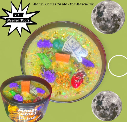 Money Comes To Me & Back To Me - Powerful Masculine Ritual Candle