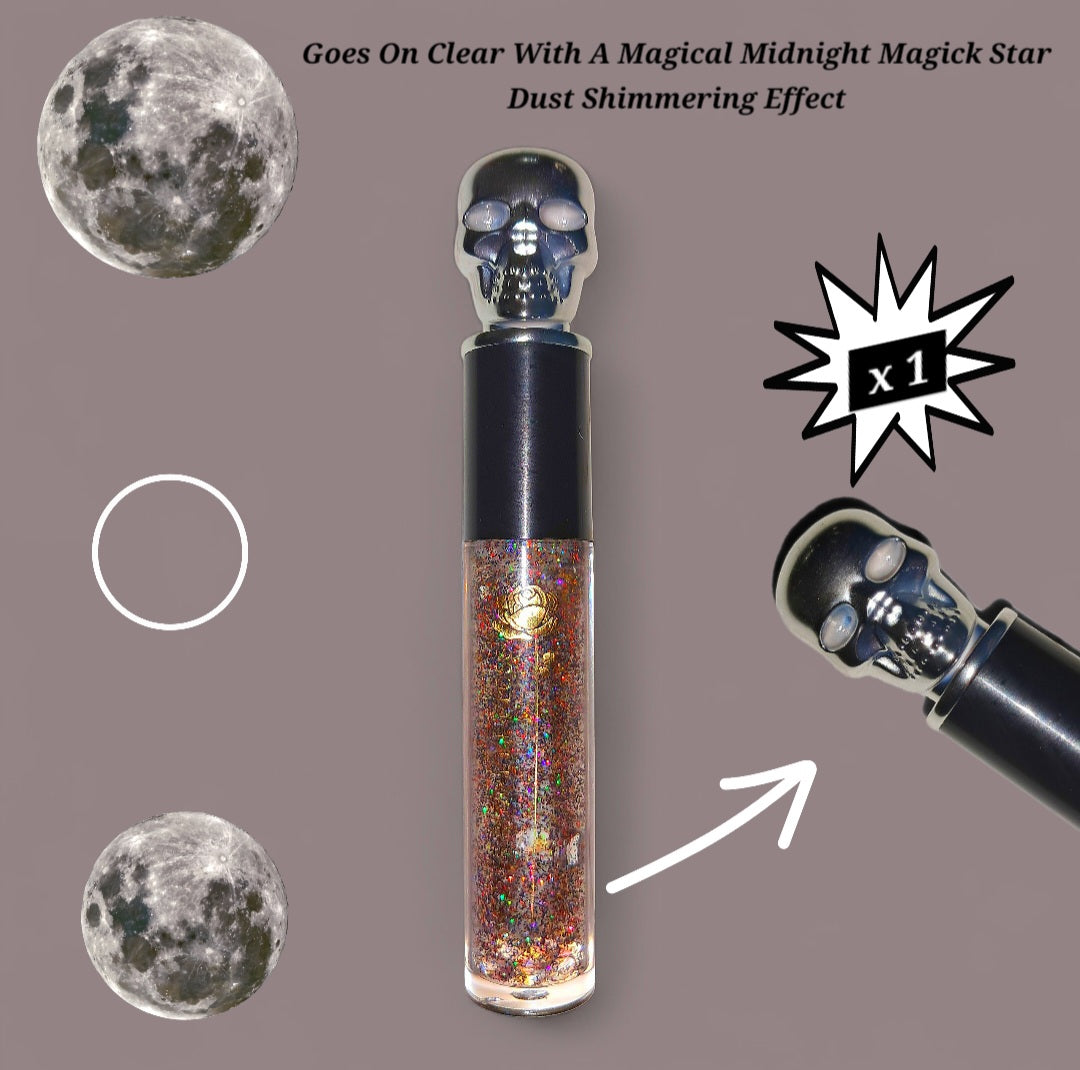 Midnight Magic - Galaxtic Star Dust - Clear Ritual Activated & Blessed - Instant Manifestation & Cleansing Energy Lip Gloss