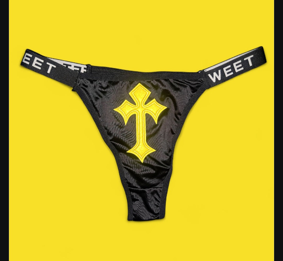 The Sweet Magical Flower - Black / Yellow Ritual Activated Thong