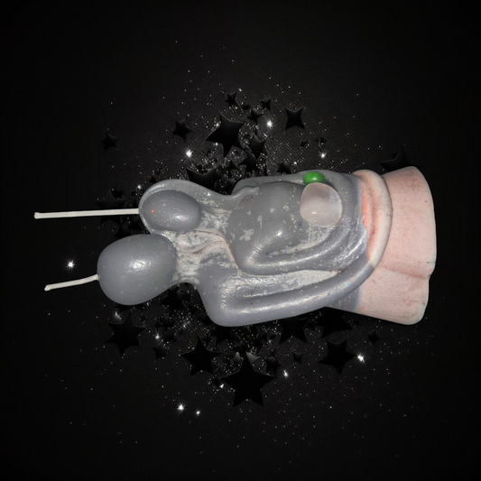 Stars & Destiny Aligns For Us - We Are One Always - Rose Quartz & Green Stone & Inside Crystal Filled Ritual Candle