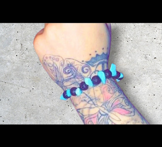 Lava Stone & Blue Jasper Crystal Ritual Protection Bracelet