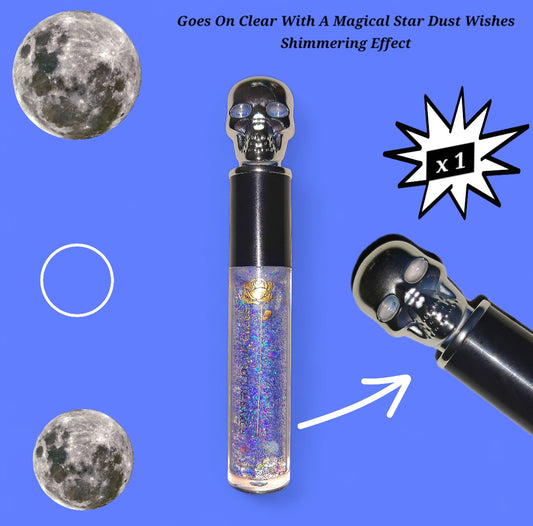 Moon Magic - Blue Galaxtic Star Dust - Clear Ritual Activated & Blessed - Instant Manifestation & Cleansing Energy Lip Gloss