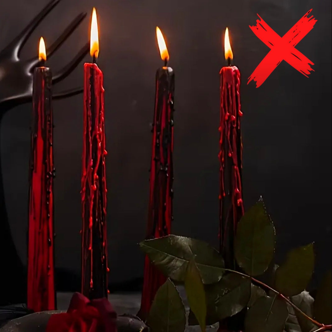 Blood Of A Angel To Bind / Protect Love & Karmic Repellent Of Demons & Vampires & Siphoning / Road Blocks / Bad Luck - Ritual Activated & Blessed Blood Candles - Set Of 24