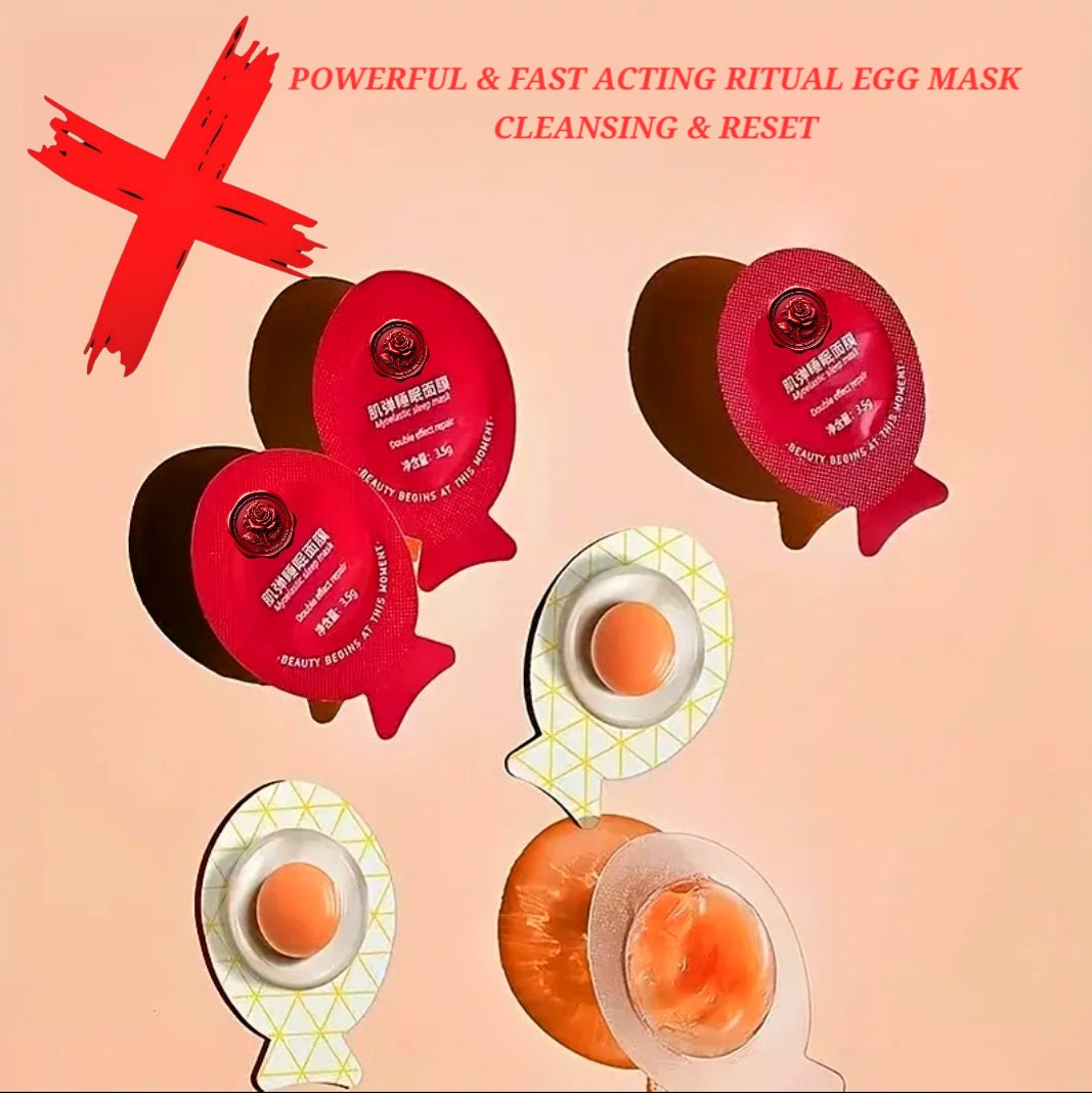 Egg Cleanse & Reset Ritual Face Masks - Removal Of Witchcraft & Residue Of Bad Luck / Cords - Powerful & Fast - Activated & Blessed - 5Pack