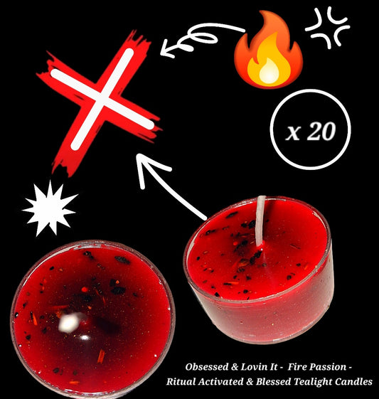 Obsessed & Lovin It - Fire Passion Energy Amplifier - Powerfully Enhanced Ritual 20 Tealight Candles