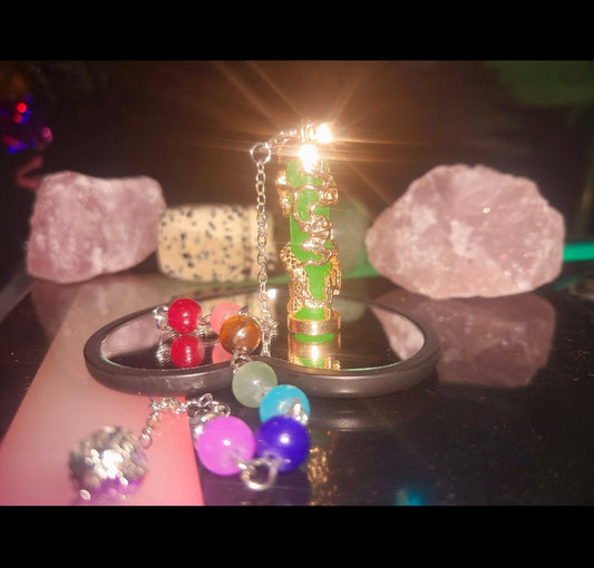Green Glow In The Dark Pendulum & Necklace