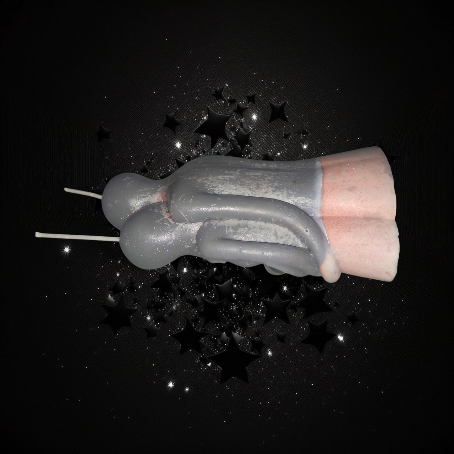 Stars & Destiny Aligns For Us - We Are One Always - Rose Quartz & Green Stone & Inside Crystal Filled Ritual Candle